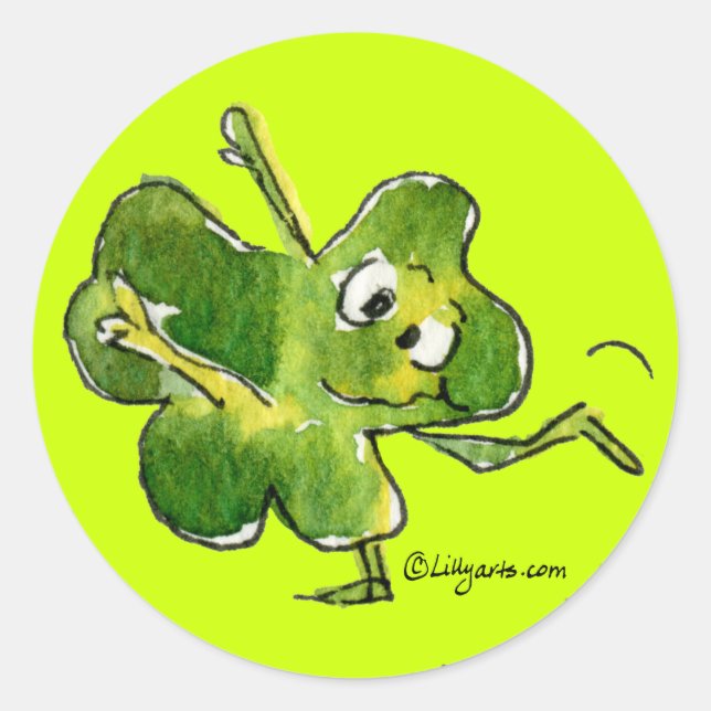 Dancing Shamrock Irish Jig Sticker (Front)
