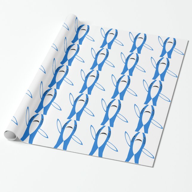 Dancing Shark Wrapping Paper (Unrolled)