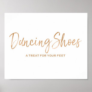 Dancing Shoes 8x10 Stylish Rose Gold Wedding Sign