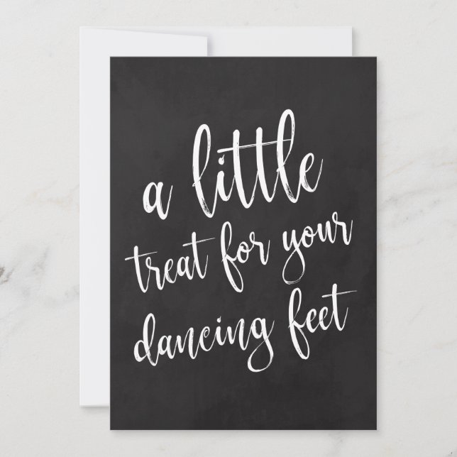 Dancing Shoes Affordable Chalkboard Wedding Sign Invitation (Front)