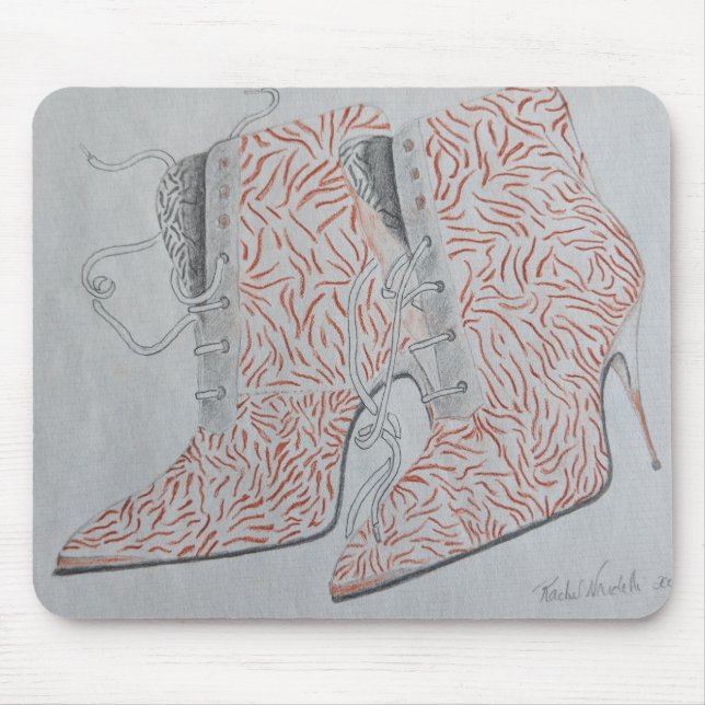 dancing shoes, dancing boots, shoe mouse pad, arts mat (Front)