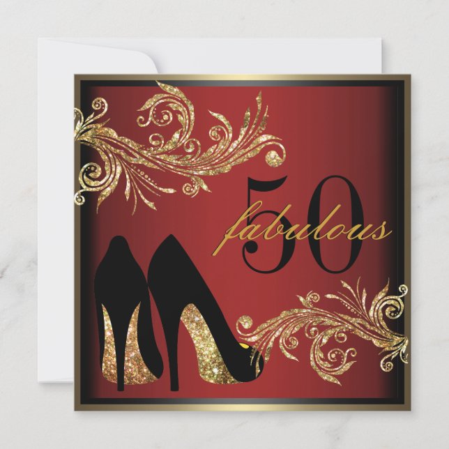 Dancing Shoes - Fabulous 50th Birthday Invitation (Front)