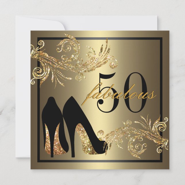 Dancing Shoes - Fabulous 50th Birthday Invitation (Front)