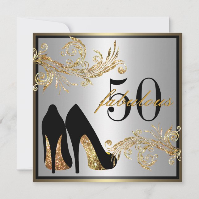 Dancing Shoes - Fabulous 50th Birthday Invitation (Front)