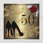 Dancing Shoes - Fabulous 50th Birthday Invitation<br><div class="desc">If you need custom colours or assistance in creating your invitation,  feel free to contact me at zazzlepartydepot@gmail.com. I look forward to hearing from you!</div>