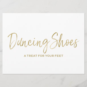 "Dancing Shoes" Stylish Golden Wedding Sign Invitation