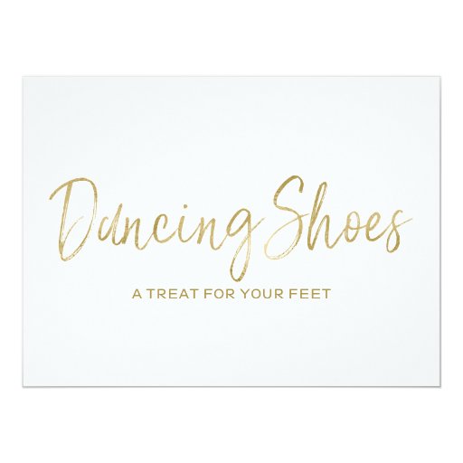 Image of "Dancing Shoes" Stylish Golden Wedding Sign Invitation