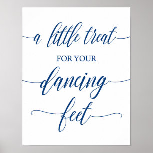 Dancing Shoes Wedding Sign Navy Blue Calligraphy