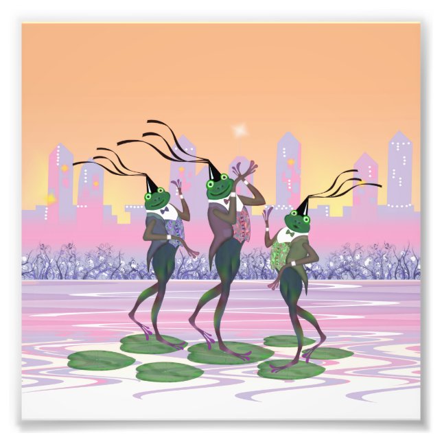 Dancing Singing Party Frogs Photo Print (Front)