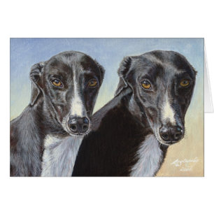 Dancing Sisters Greyhound Whippet Dog Painting