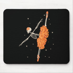 Dancing Skeleton Ballerina Ballet Dance Halloween Mouse Mat