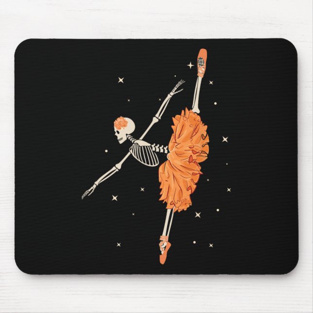 Dancing Skeleton Ballerina Ballet Dance Halloween  Mouse Mat (Front)