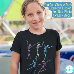 Dancing skeleton ballerina spooky ballet dancer T-Shirt