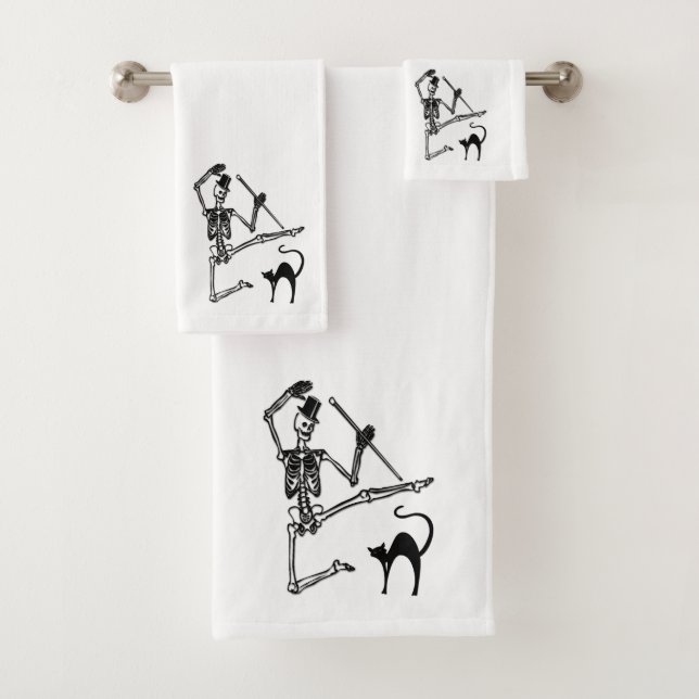 Dancing Skeleton Bath Towel Set (Insitu)