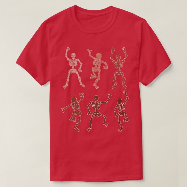 Dancing Skeleton Black History Month Funny BLM Mel T-Shirt (Design Front)