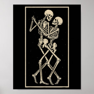 Dancing Skeleton Couple – Romantic Gothic Hallowee Poster