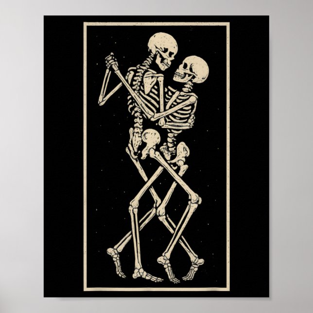 Dancing Skeleton Couple – Romantic Gothic Hallowee Poster (Front)