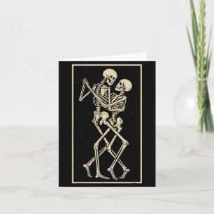 Dancing Skeleton Couple Romantic Gothic Halloween Card