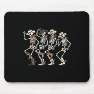Dancing Skeleton Cowboys Western Country Rodeo Hal Mouse Mat