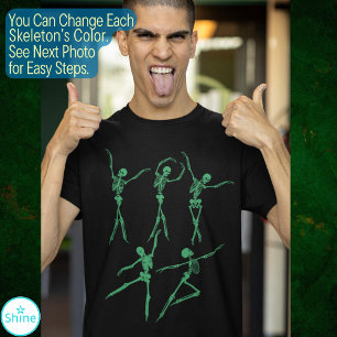 Dancing skeleton creepy spooky wicked Halloween T-Shirt
