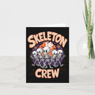 Dancing Skeleton Crew Halloween Party Fun Spooky D Card