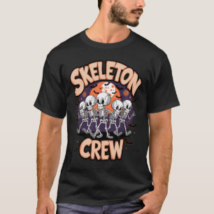 Dancing Skeleton Crew Halloween Party Fun Spooky D T-Shirt