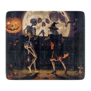 Dancing Skeleton Decorative Glass Cutting Board