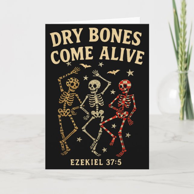 Dancing Skeleton Dry Bones Come Alive Christian Ha Card (Front)