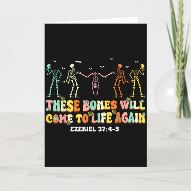 Dancing Skeleton Dry Bones Come Alive Christian Ha Card (Front)
