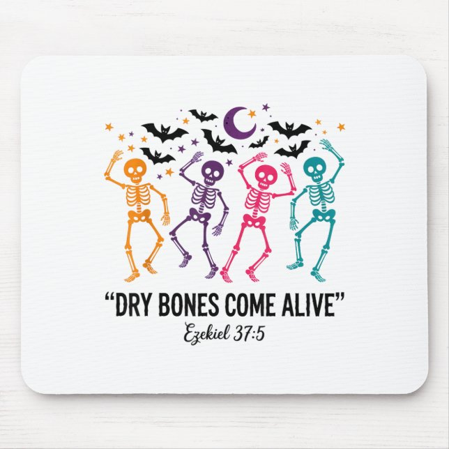 Dancing Skeleton Dry Bones Come Alive Christian Ha Mouse Mat (Front)