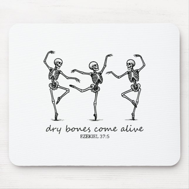 Dancing Skeleton Dry Bones Come Alive Christian Ha Mouse Mat (Front)