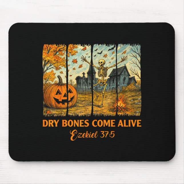 Dancing Skeleton Dry Bones Come Alive Christian Ha Mouse Mat (Front)