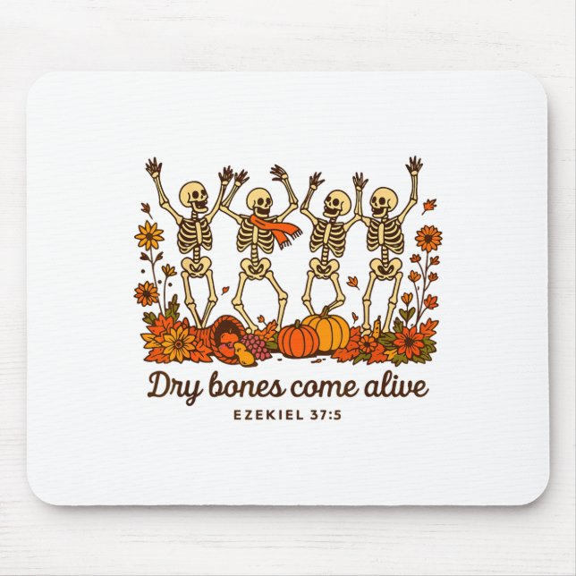 Dancing Skeleton Dry Bones Come Alive Christian Ha Mouse Mat (Front)
