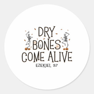Dancing Skeleton Dry Bones Come Alive Halloween Ch Classic Round Sticker