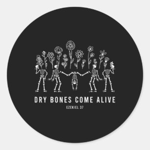 Dancing Skeleton Dry Bones Come Alive Halloween Ch Classic Round Sticker