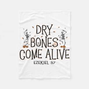 Dancing Skeleton Dry Bones Come Alive Halloween Ch Fleece Blanket