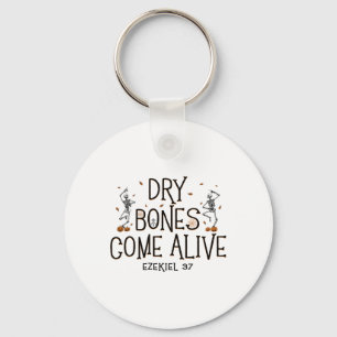 Dancing Skeleton Dry Bones Come Alive Halloween Ch Key Ring