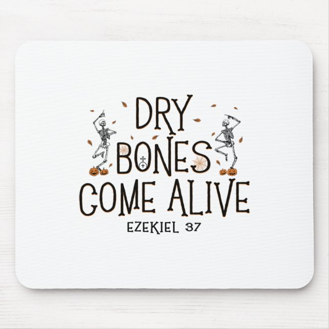 Dancing Skeleton Dry Bones Come Alive Halloween Ch Mouse Mat (Front)