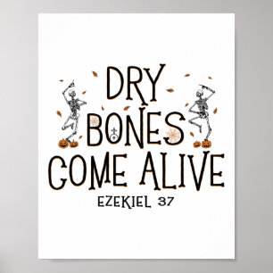 Dancing Skeleton Dry Bones Come Alive Halloween Ch Poster