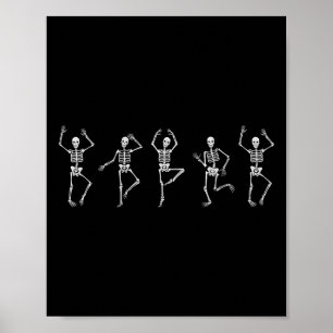 Dancing Skeleton Funny Halloween Costume Skull Dan Poster