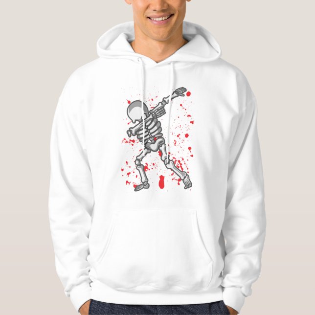 Dancing Skeleton Funny Halloween Hoodie (Front)