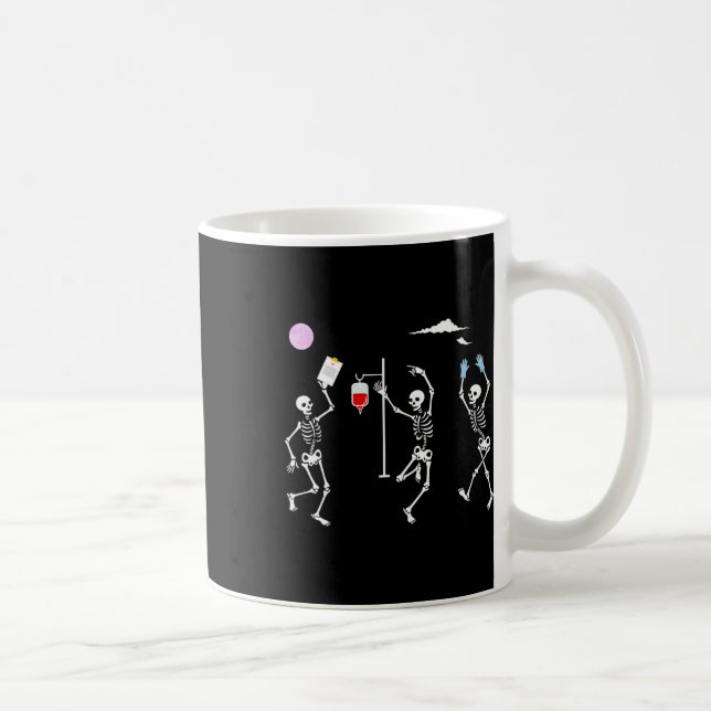 Dancing Skeleton Funny Nurse Skeleton Halloween He Coffee Mug (Right)