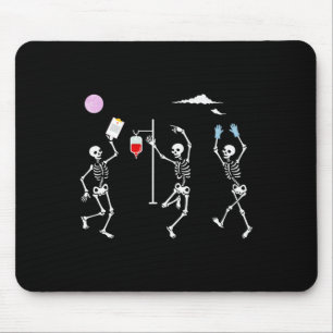 Dancing Skeleton Funny Nurse Skeleton Halloween He Mouse Mat