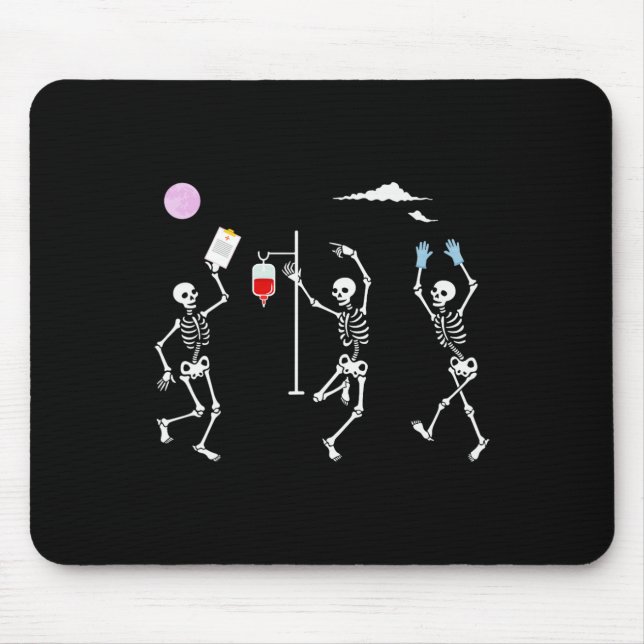 Dancing Skeleton Funny Nurse Skeleton Halloween He Mouse Mat (Front)