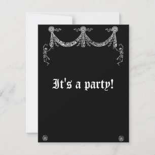 Dancing Skeleton Garland Goth Wedding Invitation