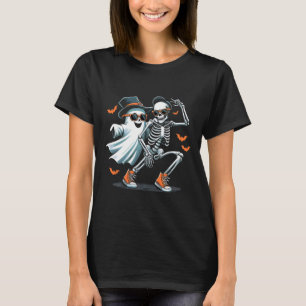 Dancing Skeleton Ghost Halloween Bats Boys Men Gir T-Shirt