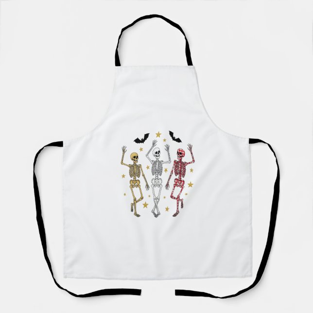 Dancing Skeleton Halloween Apron (Front)