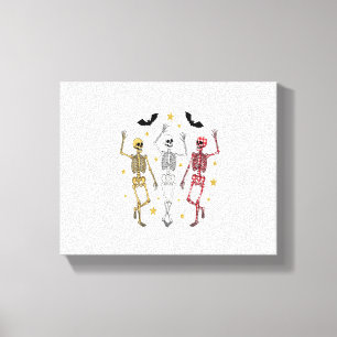 Dancing Skeleton Halloween Canvas Print