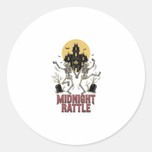 Dancing Skeleton Halloween Haunted Manor Vintage G Classic Round Sticker