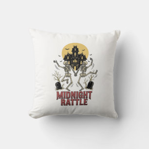 Dancing Skeleton Halloween Haunted Manor Vintage G Cushion